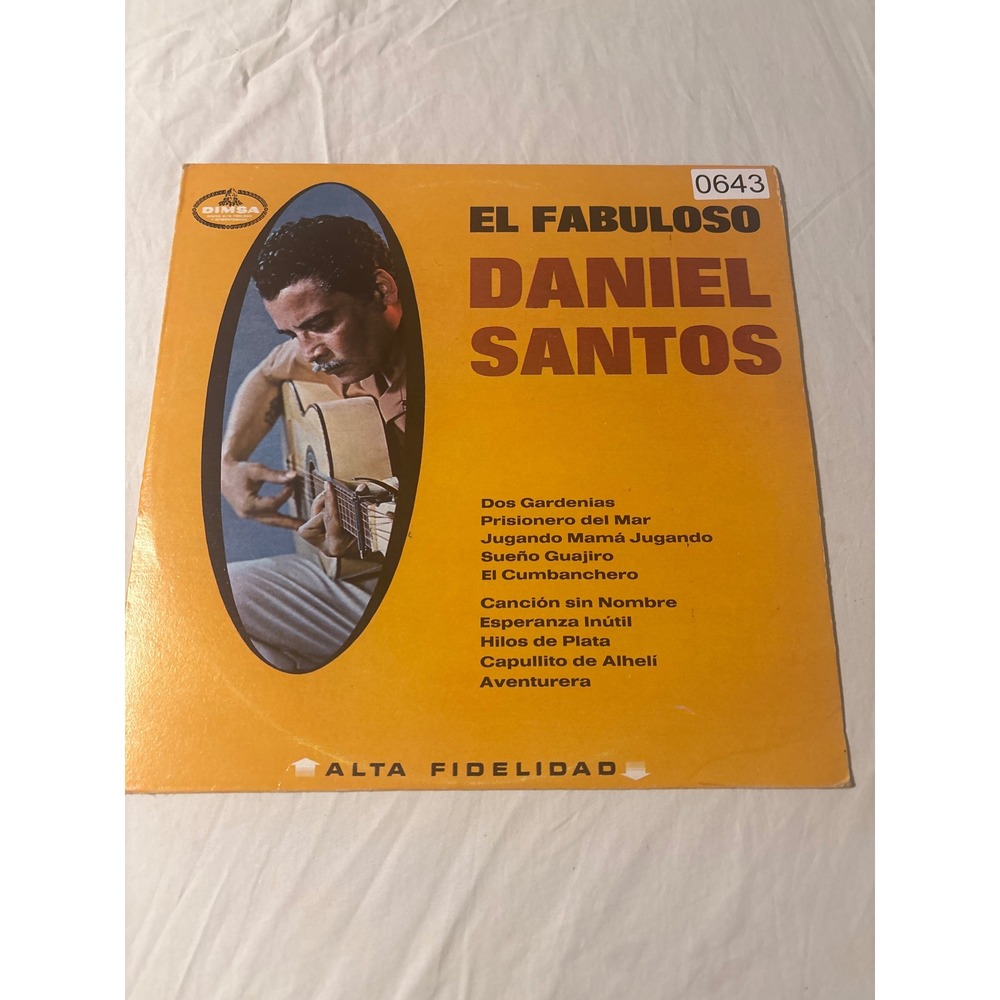 DIMSA El Fabuloso Daniel Santos‎ Vinyl LP 12" Orange Good Latin Bolero DML-8466